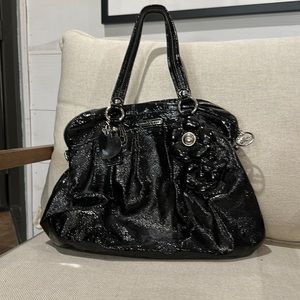 Black Patent Coach Poppy purse